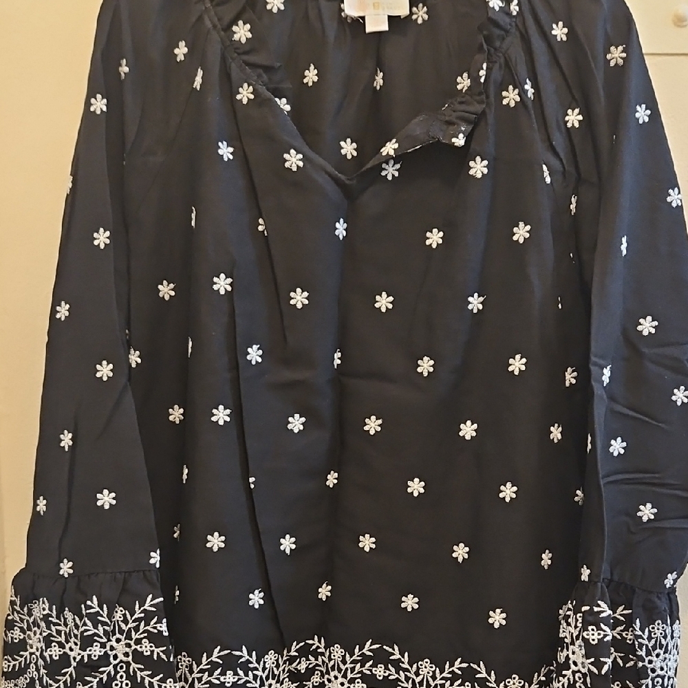 Floral Black Blouse